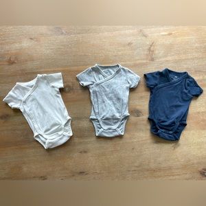 1-2M / NB H&M Kimono style Onesies with Snap Closures (pack of 3)